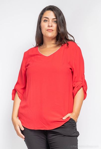 Picture of PLUS SIZE TOP WITH GOLD PIPING